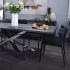 Couture Dining Table (Medium - Oxidized Grey Oak with Black Base)