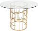 Tiffany Oval Dining Table (Oval - Clear with Gold Base)