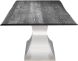 Praetorian Dining Table (Medium - Oxidized Grey Oak with Silver Base)