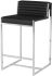 Zola Counter Stool (Black Leather with Silver Frame)
