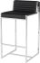 Zola Bar Stool (Black Leather with Silver Frame)