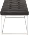 Caen Occasional Bench (Black with Silver Base)