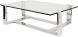 Flynn Coffee Table (Large - Glass with Silver Base)