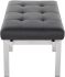 Louve Occasional Bench (Short - Black with Silver Base)
