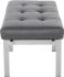 Louve Occasional Bench (Short - Grey with Silver Base)