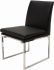 Savine Dining Chair (Leatherette - Black with Silver Frame)