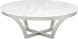 Aurora Coffee Table (White with Silver Base)