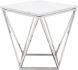 Jasmine Side Table (White with Silver Base)
