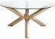 Costa Dining Table (Medium - Gold with Glass Top)