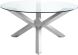 Costa Dining Table (Large - Silver with Glass Top)