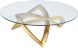 Martina Coffee Table (Gold with Glass Top)