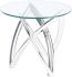 Martina Side Table (Silver with Glass Top)