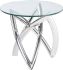Martina Side Table (Silver with Glass Top)