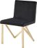 Talbot Dining Chair (Velour - Black with Gold Frame)