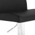 Matteo Adjustable Height Stool (Black Leather with Silver Base)