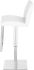 Matteo Adjustable Height Stool (White Leather with Silver Base)