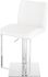 Matteo Adjustable Height Stool (White Leather with Silver Base)