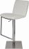 Lewis Adjustable Height Stool (Leather - White Leather with Silver Base)