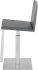 Kailee Adjustable Height Stool (Dark Grey Leather with Silver Base)