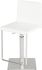Kailee Adjustable Height Stool (White Leather with Silver Base)