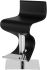 Portland Adjustable Height Stool (Black Leather with Silver Base)