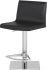 Colter Adjustable Height Stool (Dark Grey Leather with Silver Base)