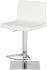 Colter Adjustable Height Stool (White Leather with Silver Base)