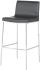 Colter Bar Stool (Dark Grey Leather with Silver Base)