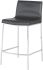 Colter Counter Stool (Dark Grey Leather with Silver Base)