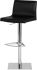 Colter Adjustable Height Stool (Black Leather with Silver Base)