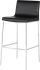 Colter Bar Stool (Black Leather with Silver Base)