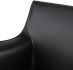 Colter Dining Chair (Armrests - Black Leather with Silver Legs)