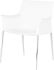 Colter Dining Chair (Armrests - White Leather with Silver Legs)