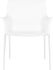 Colter Dining Chair (Armrests - White Leather with Silver Legs)