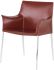Colter Dining Chair (Bordeaux Leather with Silver Legs)