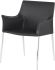 Colter Dining Chair (Armrests - Dark Grey Leather with Silver Legs)
