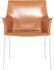 Colter Dining Chair (Armrests - Ochre Leather with Silver Legs)