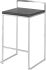 Genoa Counter Stool (Black Leather with Silver Frame)