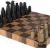 Chess Set Gaming Table (Smoked Oak & Black Base)