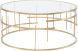 Tiffany Coffee Table (Gold with Glass Top)