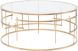 Tiffany Coffee Table (Gold with Glass Top)