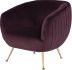 Sofia Occasional Chair (Mulberry with Gold Legs)