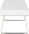 Karlee Occasional Bench (White Leather with Silver Base)
