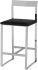 Camille Counter Stool (Black Leather with Silver Frame)