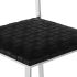 Camille Counter Stool (Black Leather with Silver Frame)