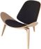 Artemis Occasional Chair (Light - Black with Walnut Frame)
