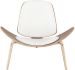 Artemis Occasional Chair (White Leather with Walnut Frame)