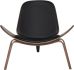 Artemis Occasional Chair (Black Leather with Dark Walnut Frame)