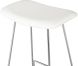 Kirsten Bar Stool (White Leather with Silver Frame)