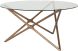 Star Dining Table (Large - Glass with Walnut Base)